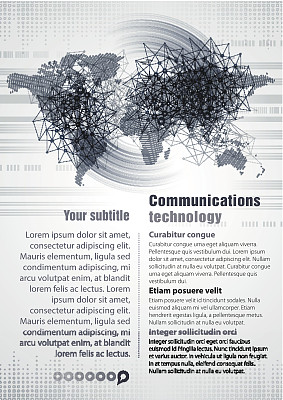 世界地图由圆形，中心在欧洲通讯技术图片下载