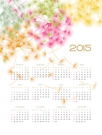 日历2015蒲公英花春天图片下载