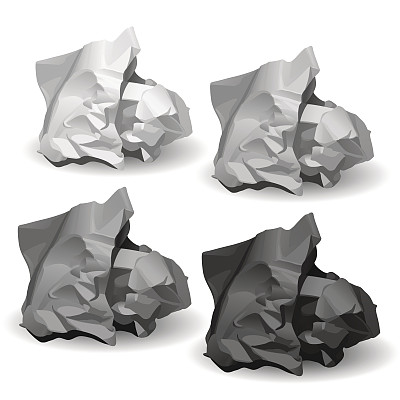 一组皱巴巴的纸球图片下载