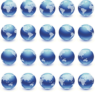 旋转地球地球仪图标集图片下载