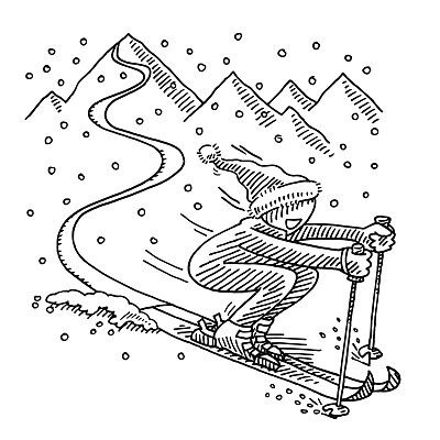 快乐滑雪冬季运动绘图图片下载