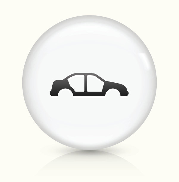 车身图标上的白色圆形矢量按钮图片下载