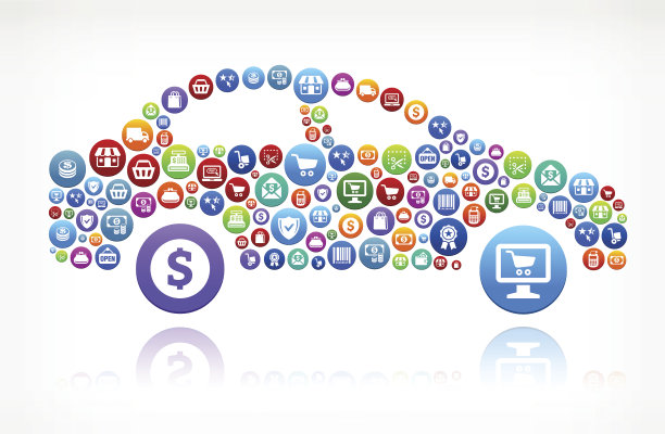 汽车侧购物和商业五颜六色的按钮图案图片下载