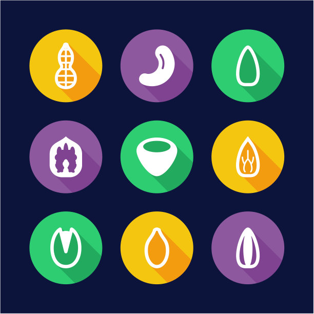 健康零食图标平面设计圈图片下载