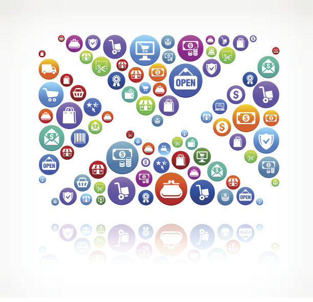 信购物和商业彩色按钮图案图片下载