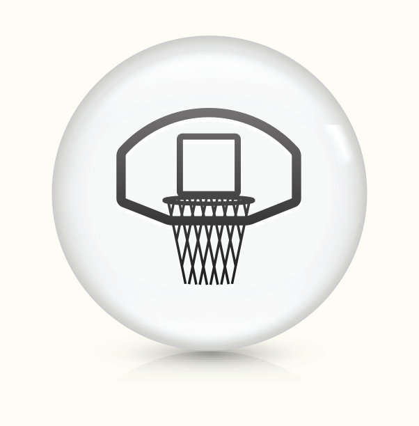 篮球圈图标上的白色圆形矢量按钮图片下载