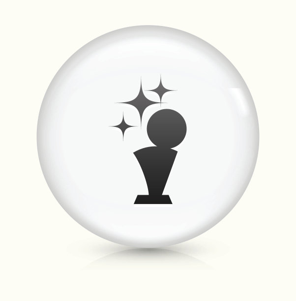 篮球奖杯图标上的白色圆形矢量按钮图片下载