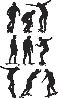 各种动作的溜冰者图片下载