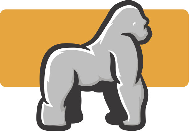 大猩猩吉祥物侧视图图片下载