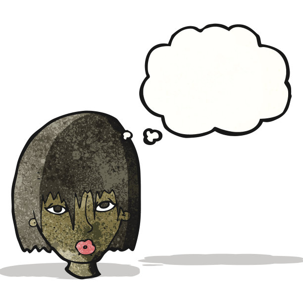 卡通女人与思想泡泡图片下载