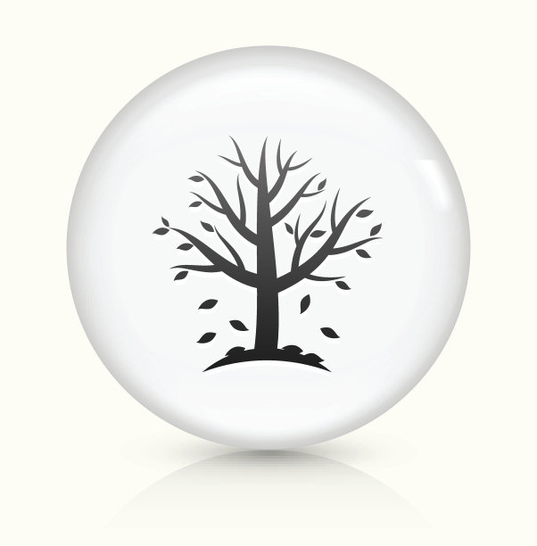 树图标上的白色圆形矢量按钮图片下载