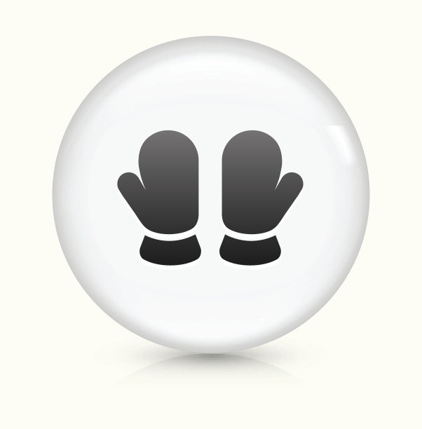 婴儿手套图标上白色圆形矢量按钮图片下载