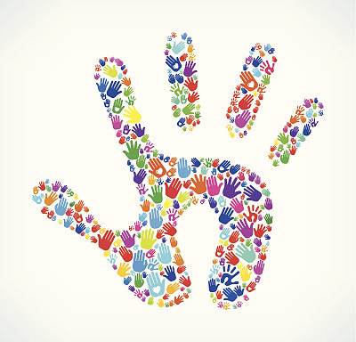 手掌上的手图案白色背景图片下载