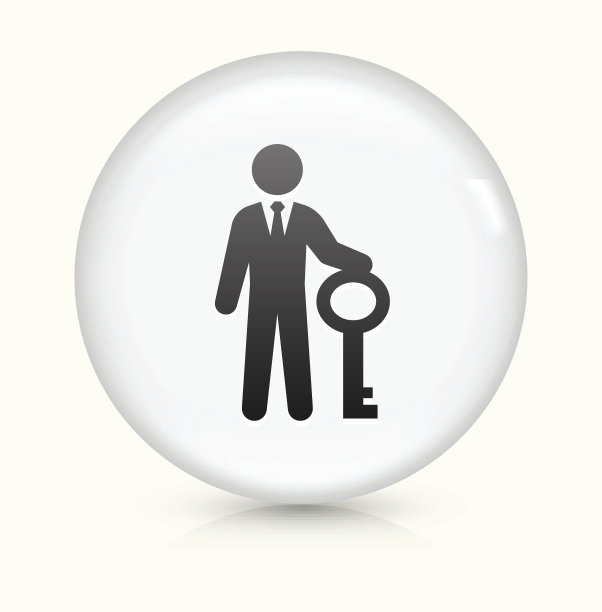 答案键图标上的白色圆形矢量按钮图片下载