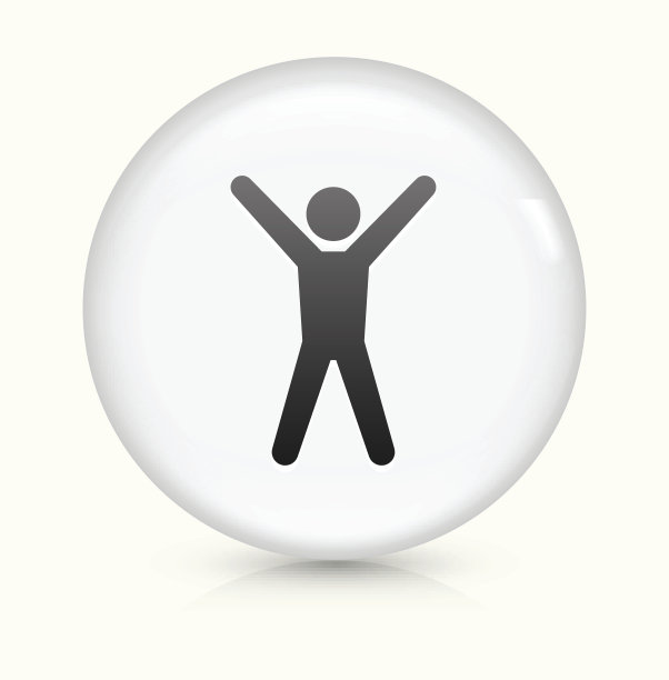 快乐的人图标上的白色圆形矢量按钮图片下载