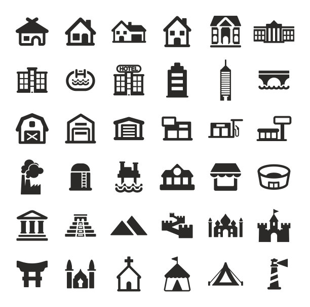 建筑图标图片下载