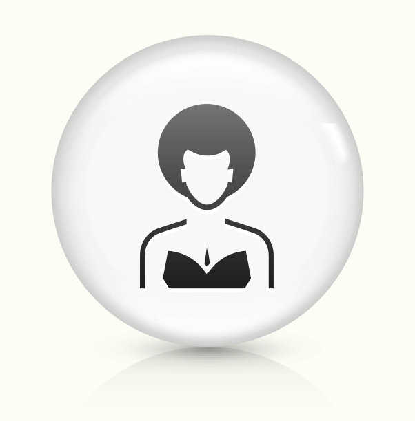 黑人妇女非洲式图标上的白色圆形矢量按钮图片下载