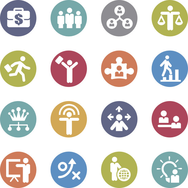 人力资源，业务和战略图标集-圈系列图片下载