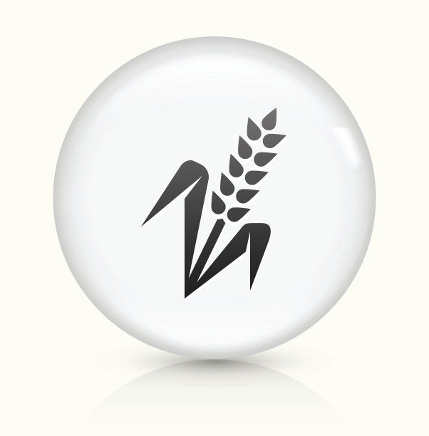 小麦植物图标上白色圆形矢量按钮图片下载