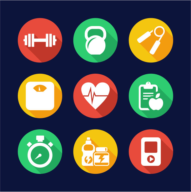 健身图标平面设计圈图片下载
