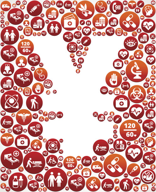 日元保健和医疗红色按钮模式图片下载