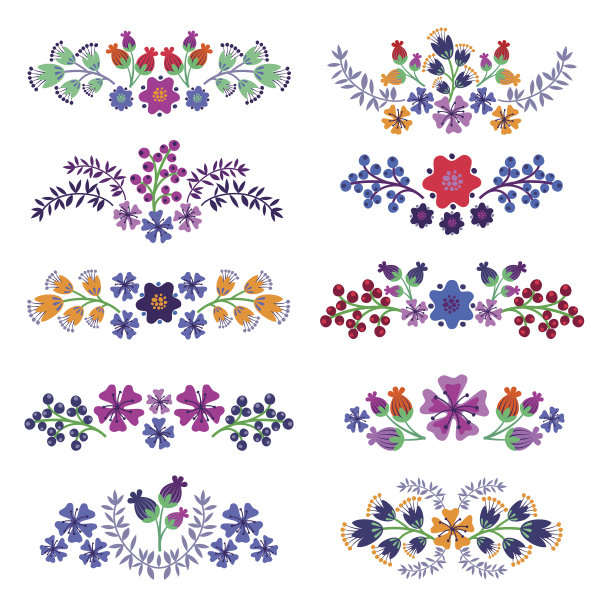 花的设计元素。图片下载