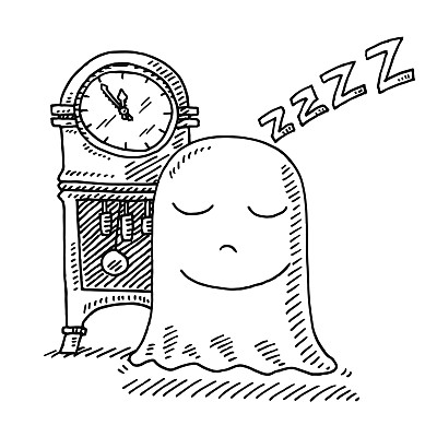 午夜绘画前沉睡的鬼魂图片下载