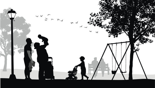 公园里的家人图片下载