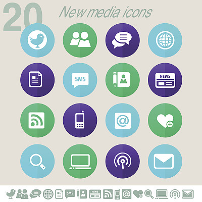 媒体图标|平面圆图片下载