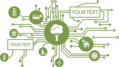 电路与生态图标和复制文本空间图片下载