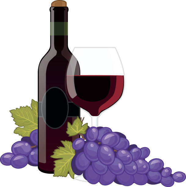 红酒瓶和酒杯图片下载