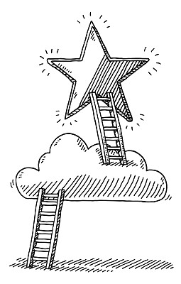 云梯到达星星绘图图片下载