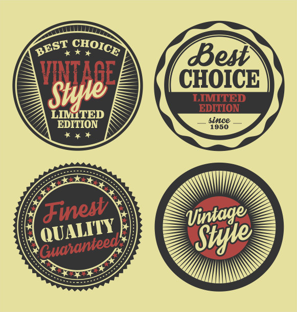 色彩柔和的复古标签集合图片下载