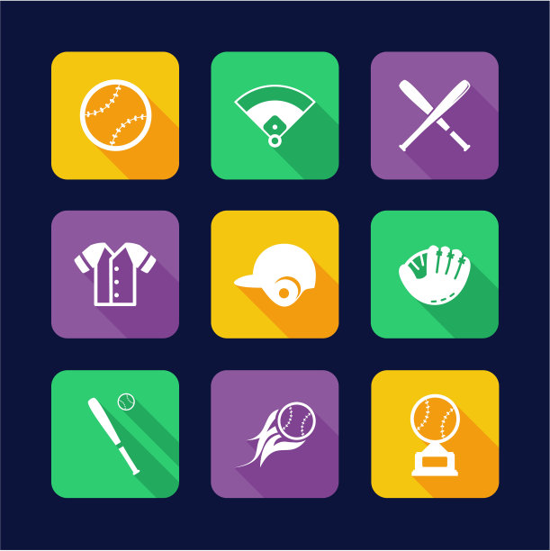 棒球图标平面设计图片下载