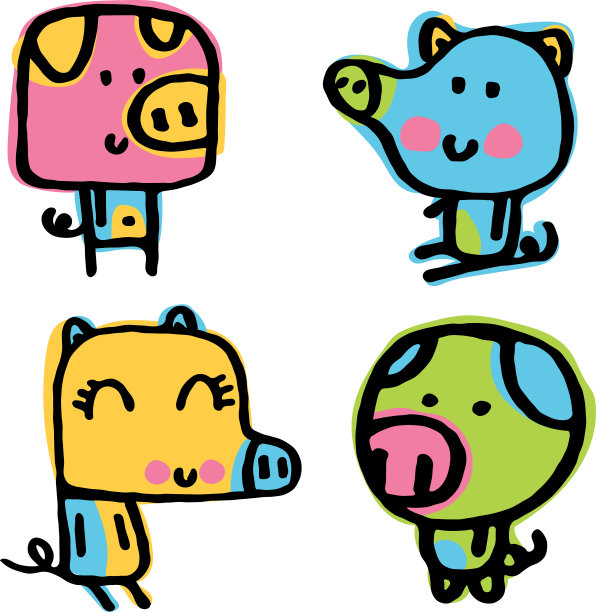 猪的涂鸦图片下载