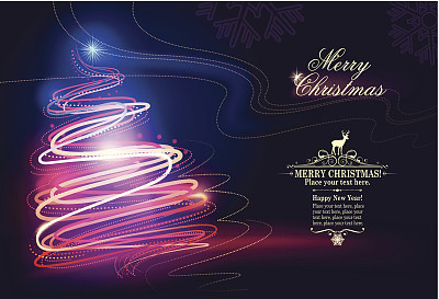 圣诞树问候式图片下载