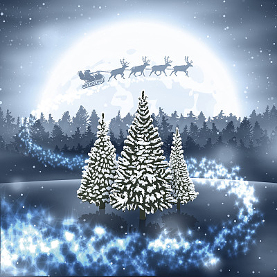 圣诞老人冬季景观图片下载