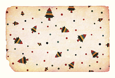 纸上挂着五彩缤纷的圣诞树——圣诞问候图片下载