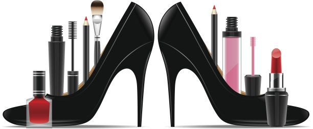 装在女鞋里的化妆品图片下载