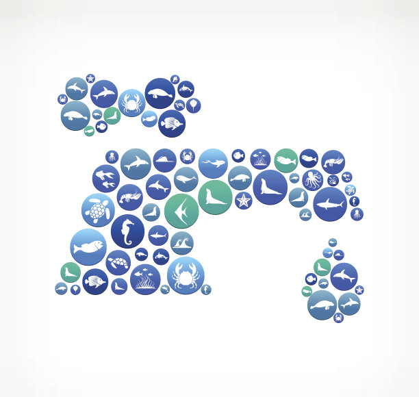 水龙头海洋和海洋生物按钮模式图片下载