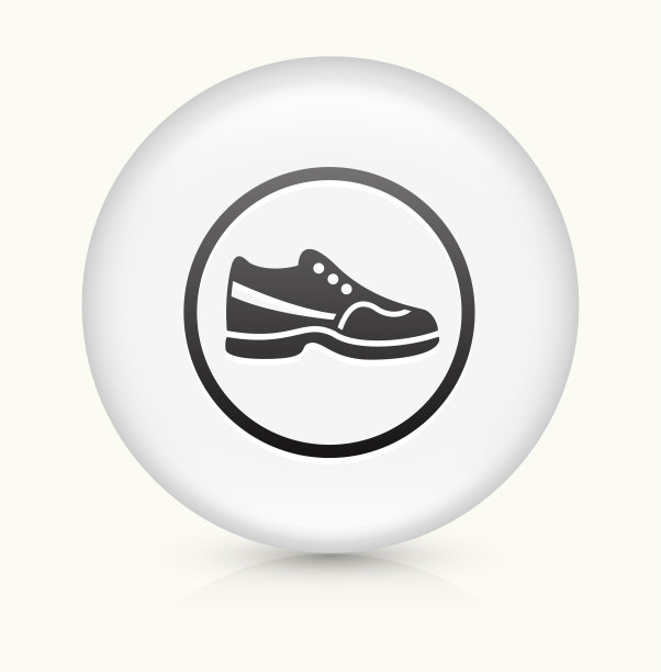 鞋子图标上的白色圆形矢量按钮图片下载