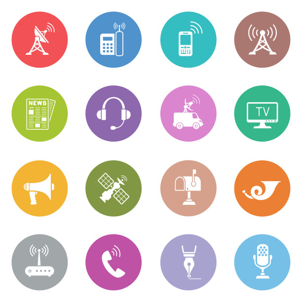 媒体和通信图标设置图片下载