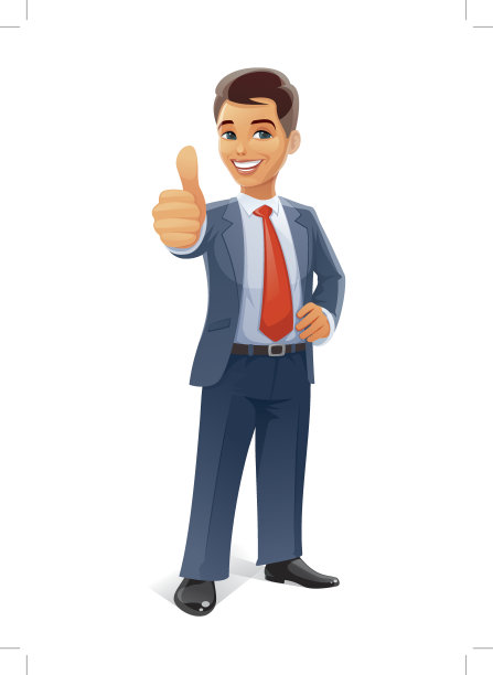 竖起大拇指的商人图片下载