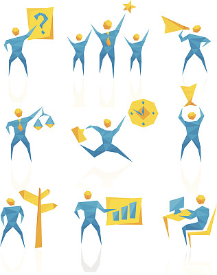 抽象几何人物图标-商业图片下载