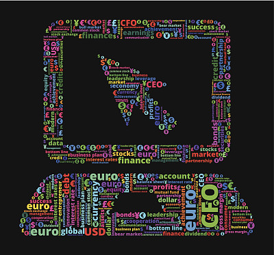 商务和金融文字云笔记本电脑图片下载