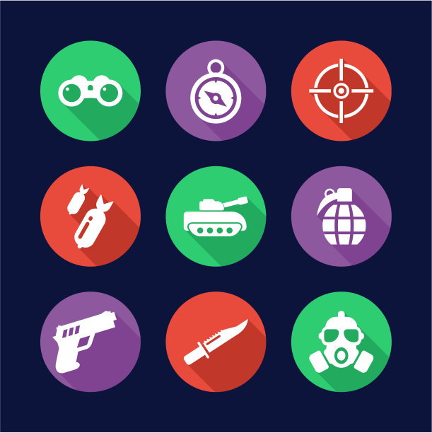 军事图标平面设计圈图片下载