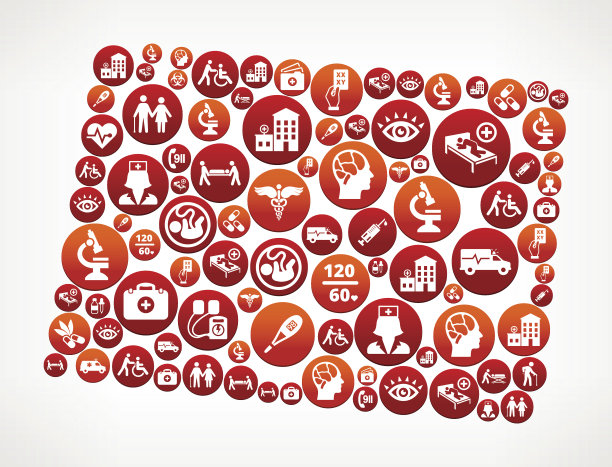 怀俄明州医疗保健和医疗红色按钮模式图片下载