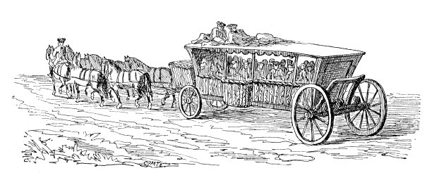 十八世纪法国大马车的古董插图图片下载