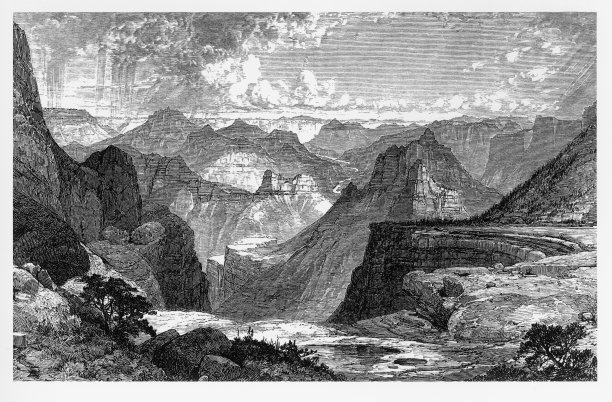 科罗拉多大峡谷维多利亚版画(1875年图片下载