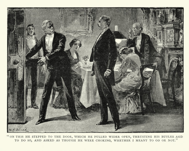 19世纪晚宴上的争论图片下载